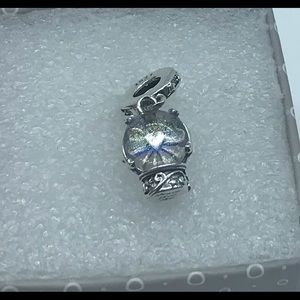 Pandora “ Silver Snow Globe Angel “ Charm  Dangle Pendant  P70-9